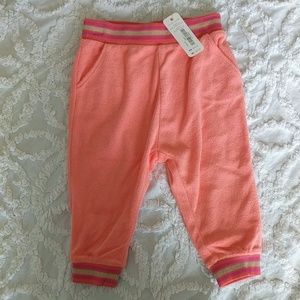 Girls Terry Cloth Peach Pants 12-18 months